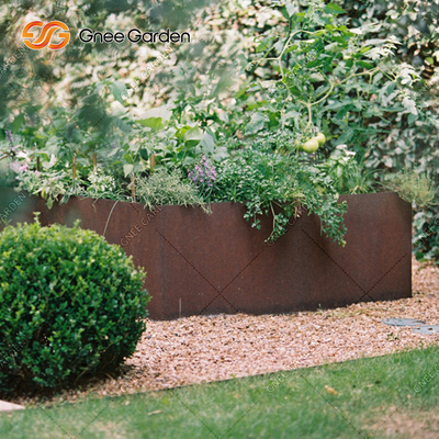 os plantadores vegetais de aço de 1200*500*600mm Corten oxidaram caixas do plantador do metal