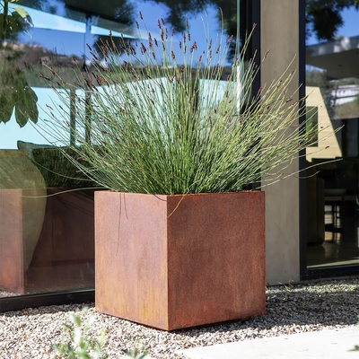600mm 700mm Tin Planter For Tree Planting retangular 1000mm exterior
