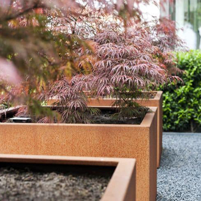 Potenciômetro da planta de Rusty Metal Flower Planters Fabrication do aço de Corten