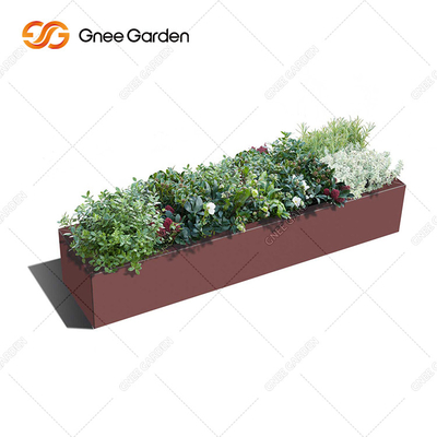 Do plantador exterior do metal do comprimento 300mm-1000mm plantador retangular de aço de Corten