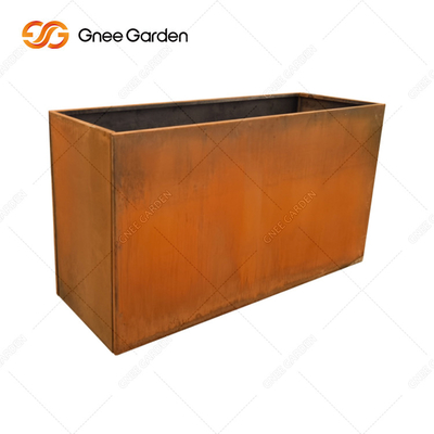Do plantador exterior do metal do comprimento 300mm-1000mm plantador retangular de aço de Corten