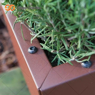 O plantador do jardim do metal da personalização encaixota o plantador de aço da calha de Corten 1200mm