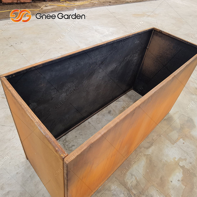 O plantador do jardim do metal da personalização encaixota o plantador de aço da calha de Corten 1200mm