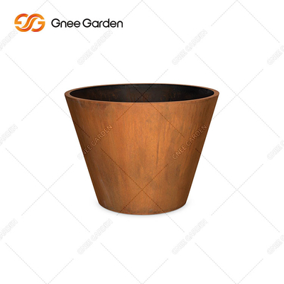 O plantador exterior do metal do ODM do OEM, plantador oxidado do metal encaixota o aço de Corten