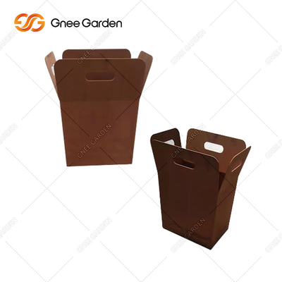 Oxida plantador da cubeta do metal do ferro livre o grande para o estilo de jardinagem exterior da decoração de Inhance