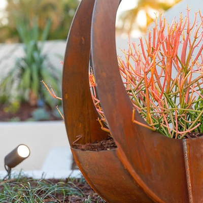 Plantadores de aço de Corten do jardim de Gnee exterior decorativo dos grandes