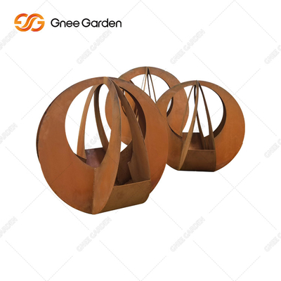 O laser feito sob encomenda da forma cortou geométrico corten os potenciômetros de flor de aço 90*25*25cm