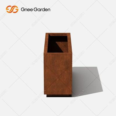 Vasos de planta de aço de metal personalizados design moderno caixa longa plantador de aço corten