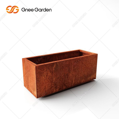 Vasos de planta de aço de metal personalizados design moderno caixa longa plantador de aço corten
