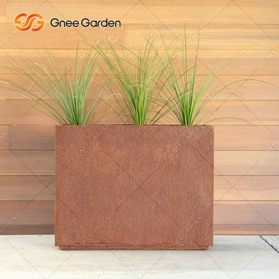 aço retangular geométrico de Corten da caixa do plantador do metal de 90*25*25cm