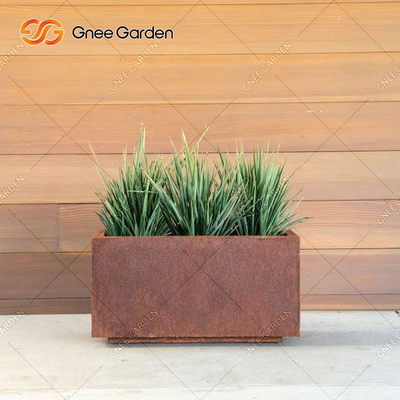 aço retangular geométrico de Corten da caixa do plantador do metal de 90*25*25cm