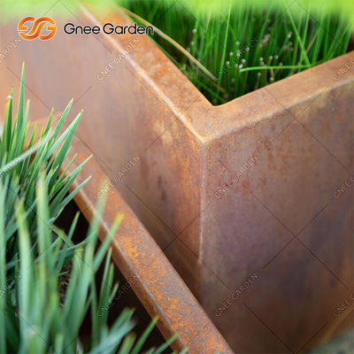 Espessura retangular de aço de Rusty Nursery Planter 2mm do metal de potenciômetro da flor de Corten