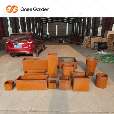 Espessura retangular de aço de Rusty Nursery Planter 2mm do metal de potenciômetro da flor de Corten