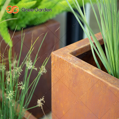 aço retangular geométrico de Corten da caixa do plantador do metal de 90*25*25cm