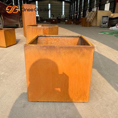 Potenciômetro da planta de Rusty Metal Flower Planters Fabrication do aço de Corten