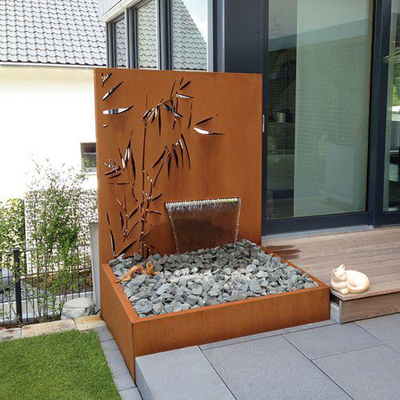 a fonte de água de aço rústica de 1500x1000x600mm Corten com laser cortou o painel da tela