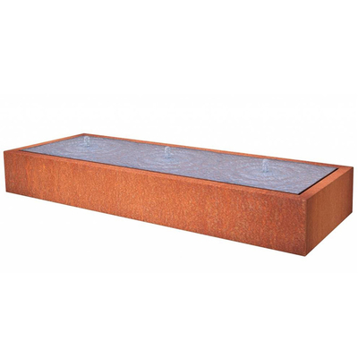 Característica de aço oxidada resistente 600mm da água do tempo retangulares
