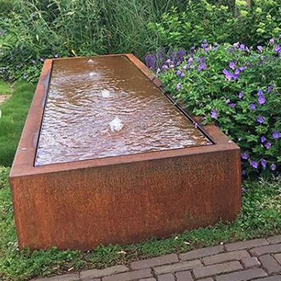 Característica de aço oxidada resistente 600mm da água do tempo retangulares