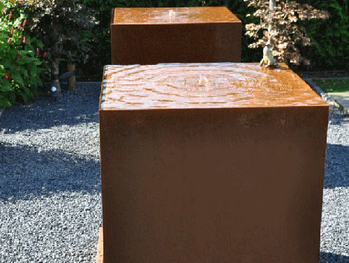 dos ornamento quadrados do jardim do metal de 1100mm característica de aço da água de Corten