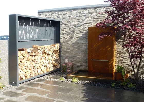 Fonte de aço exterior moderna de Corten decorativa para o jardim