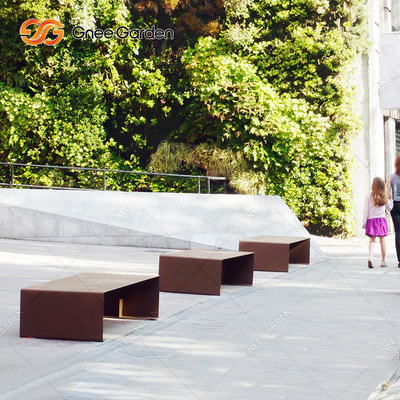 da mobília exterior do metal de 1800mmx510mm banco de aço de Corten para espaços públicos
