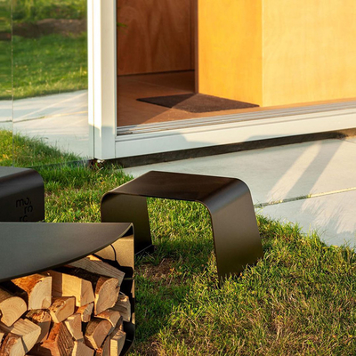 Fogo de madeira Pit Table With Chairs do suporte da mobília exterior de aço redonda do metal do armazenamento da lenha de Corten