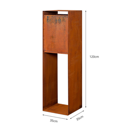 Resistindo ao vertical de aço de aço da caixa da gota do pacote do metal de Corten decorativo