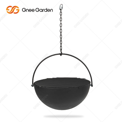 Tigela para churrasco em aço corten com grelha para acampamento ao ar livre