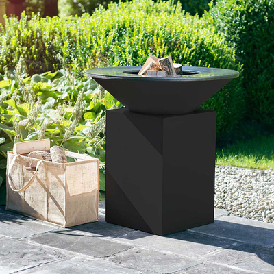 Tigela para churrasco em aço corten com grelha para acampamento ao ar livre