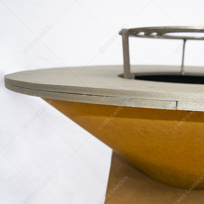 Churrasqueira quadrada de tamanho personalizado em aço corten decorativa para acampamento ao ar livre