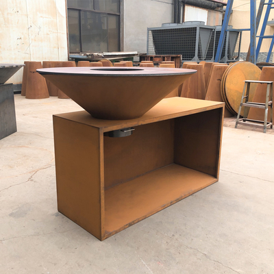 Tabela de aço retangular do fogo de Corten da multi função com armazenamento do log