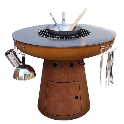O cozimento exterior de aço de Corten grelha o fogo de aço Pit For Barbecue de 100cm Corten