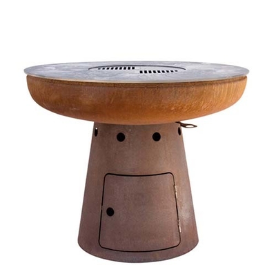 O cozimento exterior de aço de Corten grelha o fogo de aço Pit For Barbecue de 100cm Corten