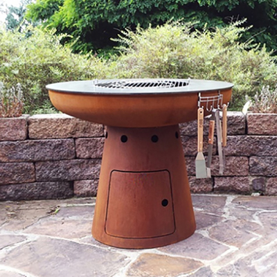 O cozimento exterior de aço de Corten grelha o fogo de aço Pit For Barbecue de 100cm Corten