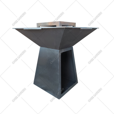 Fogueiras de aço corten enferrujadas para churrasco com churrasqueira a gás para churrasco ao ar livre