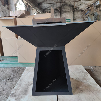 Fogueira de aço corten envelhecida para churrasco com 3 mm de espessura com plancha circular