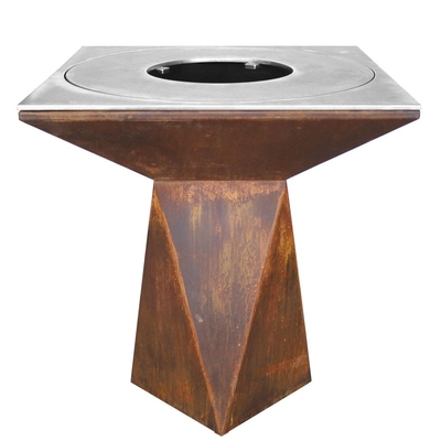 Fogueira de aço corten pré enferrujada para churrasco ao ar livre