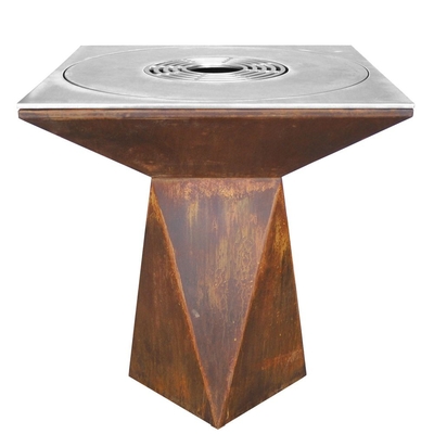 Fogueira de aço corten pré enferrujada para churrasco ao ar livre