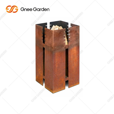 Mesa de aço corten para churrasco a carvão com espessura de 3 mm