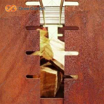 carvão vegetal de aço quadrado da grade do ASSADO de 1200mm Corten que queima-se decorativo