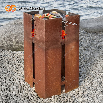 Churrasqueira de aço corten para cozinha externa resistente