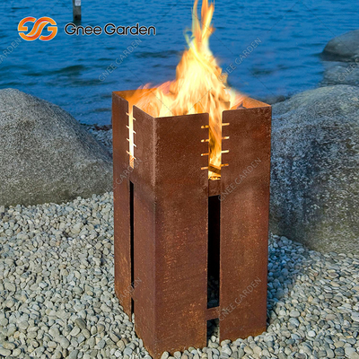carvão vegetal de aço quadrado da grade do ASSADO de 1200mm Corten que queima-se decorativo