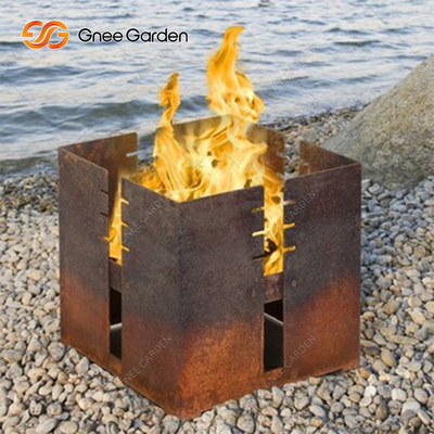 Mesa de aço corten para churrasco a carvão com espessura de 3 mm