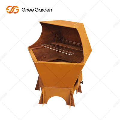 Pátio ao ar livre Churrasqueira Fogueira Mesa Churrasqueira Aço corten pré enferrujado
