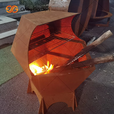 Churrasqueiras a carvão para churrasco ao ar livre em aço corten