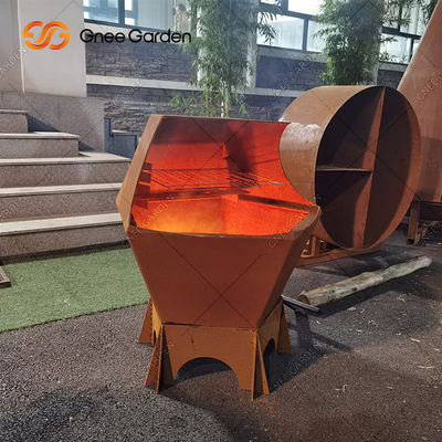 Churrasqueiras a carvão para churrasco ao ar livre em aço corten