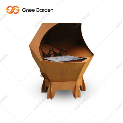Churrasqueira para cozinha ao ar livre Jardim Pátio Churrasqueiras para churrasco ao ar livre em aço corten