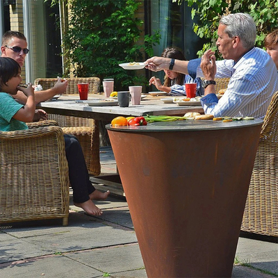 Churrasqueira para cozinha ao ar livre Jardim Pátio Churrasqueiras para churrasco ao ar livre em aço corten