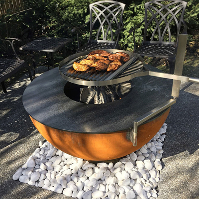 Da grade de aço do assado de Corten fogo decorativo de cozimento de acampamento exterior Pit Grill