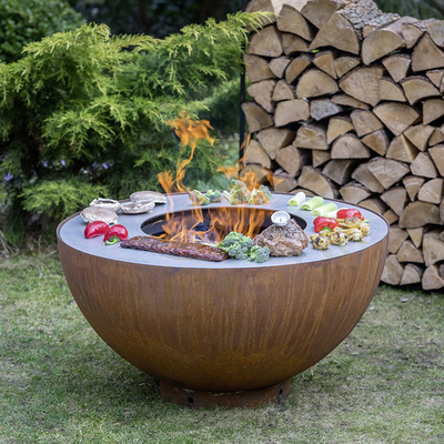 Da grade de aço do assado de Corten fogo decorativo de cozimento de acampamento exterior Pit Grill